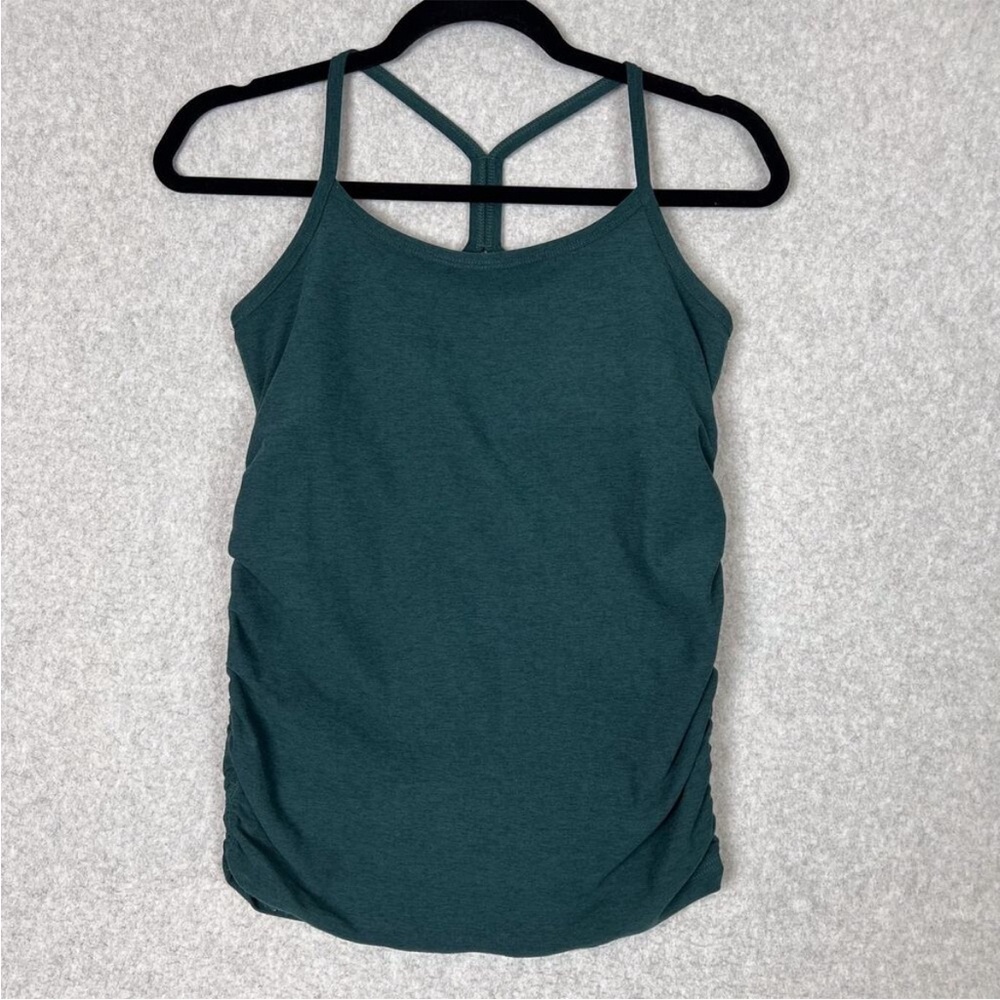 Beyond The Bump Maternity Green Spacedye Racerback Tank Top Size Small